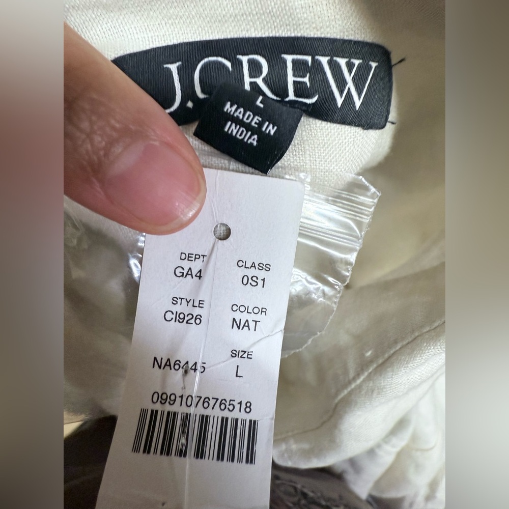 NWT Jcrew Utility shirt-dress in linen color natural - Picture 7 of 7